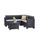 Nero 5 szem�lyes m�anyag sarok kerti b�tor garnit�ra grafit sz�rke