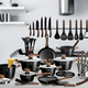 Berlinger Haus Ebony Rosewood magas l�bas gr�nit-m�rv�ny bevonattal, fed�vel, 20 cm