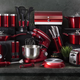 Berlinger Haus Metallic Burgundy 6 r�szes ed�nyk�szlet m�rv�ny bevonattal, met�l k�ls� bevonattal