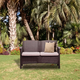 Venus k�tszem�lyes m�anyag kerti kanap� barna
