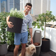 Medium Cylinder planter kerti m�anyag vir�gl�da antracit sz�rke