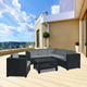 Provence m�anyag kerti sarokgarnit�ra fotellel grafit - h�v�s sz�rke