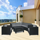 Provence m�anyag kerti sarokgarnit�ra 2 db fotellel grafit - h�v�s sz�rke