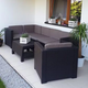 Provence m�anyag kerti sarokgarnit�ra fotellel barna - meleg taupe