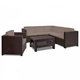 Provence m�anyag kerti sarokgarnit�ra fotellel barna - meleg taupe