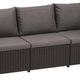 Moorea 3 �l�ses rattan hat�s� m�anyag kerti kanap� grafit - h�v�s sz�rke