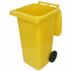 M�anyag kerti hullad�kgy�jt� kerekes 120 Literes s�rga