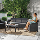 Rosalie 5 szem�lyes rattan hat�s� m�anyag kerti b�tor szett, Orlando asztallal grafit - h�v�s sz�rke