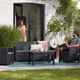 Claire 5 seater m�anyag kerti szett nagy Orlando asztallal grafit - h�v�s sz�rke