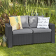 California Bay m�anyag kerti k�tszem�lyes kanap� met�l l�bakkal grafit - h�v�s sz�rke