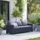 California Bay m�anyag kerti h�romszem�lyes kanap� met�l l�bakkal grafit - h�v�s sz�rke