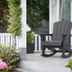 Rocking Adirondack m�anyag kerti hintasz�k grafit sz�rke