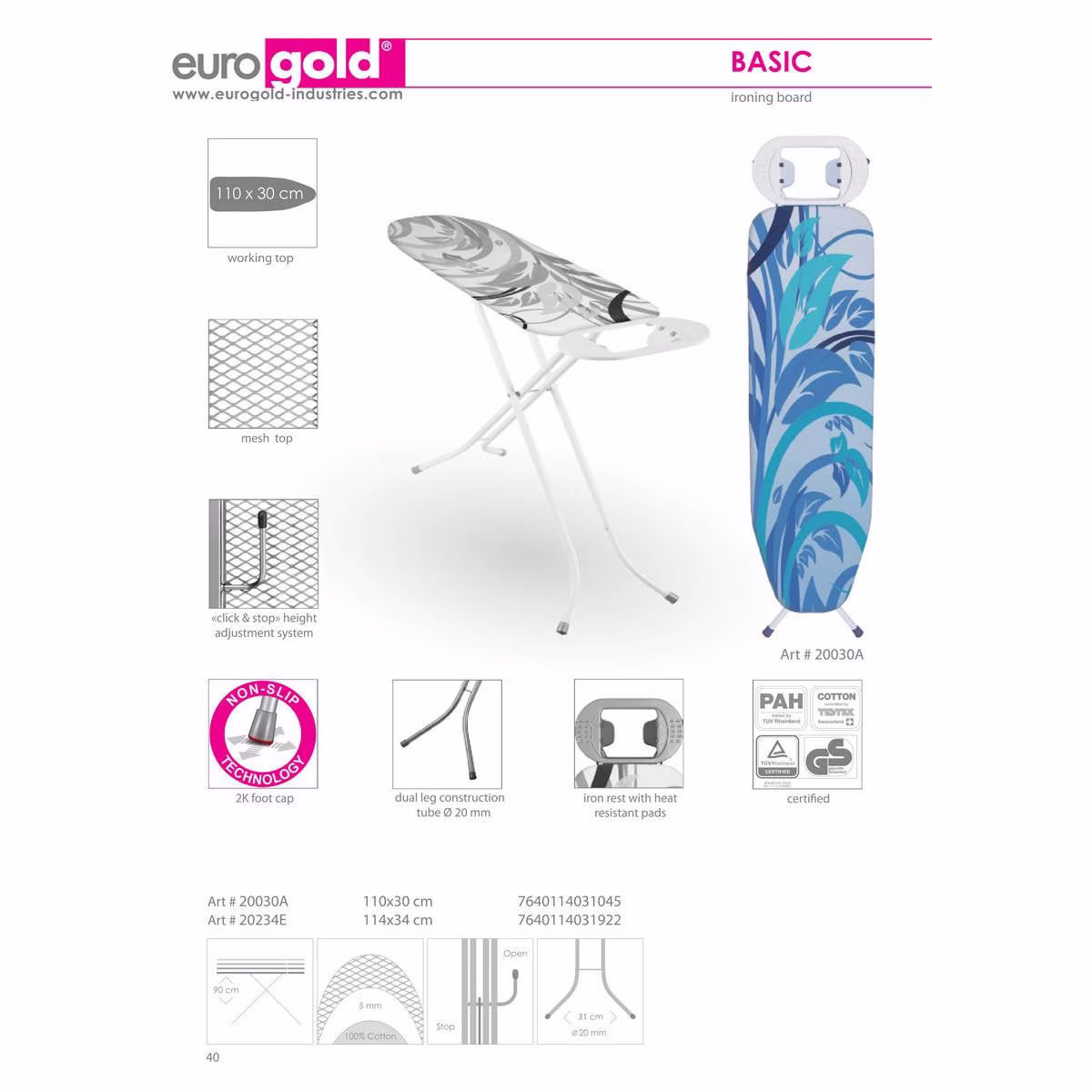 Eurogold fa vasal��llv�ny Basic 110 x 30 cm