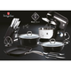 Berlinger Haus Royal Black Collection 6 db-os k�sk�szlet gy�m�nt bevonattal, fekete/ez�st