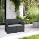 Elodie 2 szem�lyes m�anyag kerti kanap� grafit sz�rke