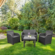 Sanremo kerti b�tor szett Chicago asztallal grafit sz�rke