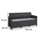 Elodie 5 seater m�anyag kerti szett t�rol�s asztallal grafit - h�v�s sz�rke