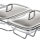 Berlinger Haus melegen tart� sz�gletes osztott t�lal� ed�ny h��ll� �vegb�l, fed�vel, m�csestart�val,