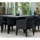 Columbia 5 r�szes m�anyag kerti b�tor garnit�ra whiskey barna - gomba
