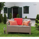 Corfu Love Seat k�tszem�lyes m�anyag kerti kanap� cappuccino - homok