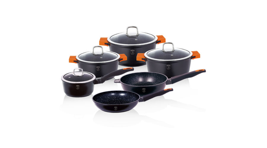 Berlinger Haus Granit Diamond Line 10 r�szes ed�nyk�szlet m�rv�ny bevonattal, levehet� szilikon fog�