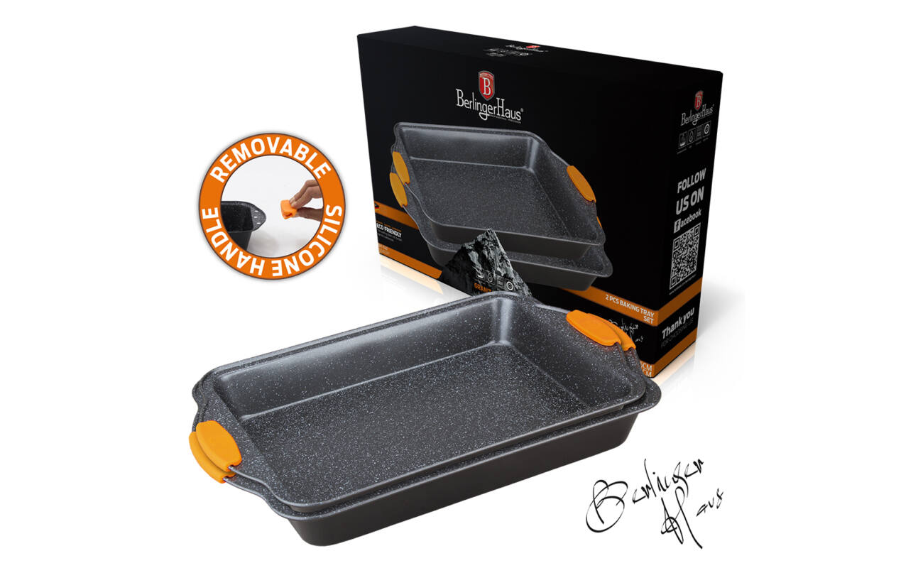 Berlinger Haus Granit Diamond 2db-os tepsi szett m�rv�ny bevonattal