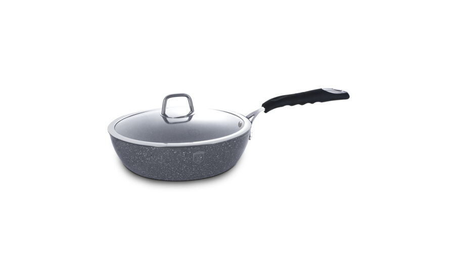 M�ly serpeny� k� hat�s� m�rv�ny bevonattal, szilikon ny�llel, fed�vel, 24 cm