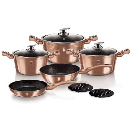 Berlinger Haus Metallic Rosegold Line 10 r�szes ed�nyk�szlet m�rv�ny bevonattal