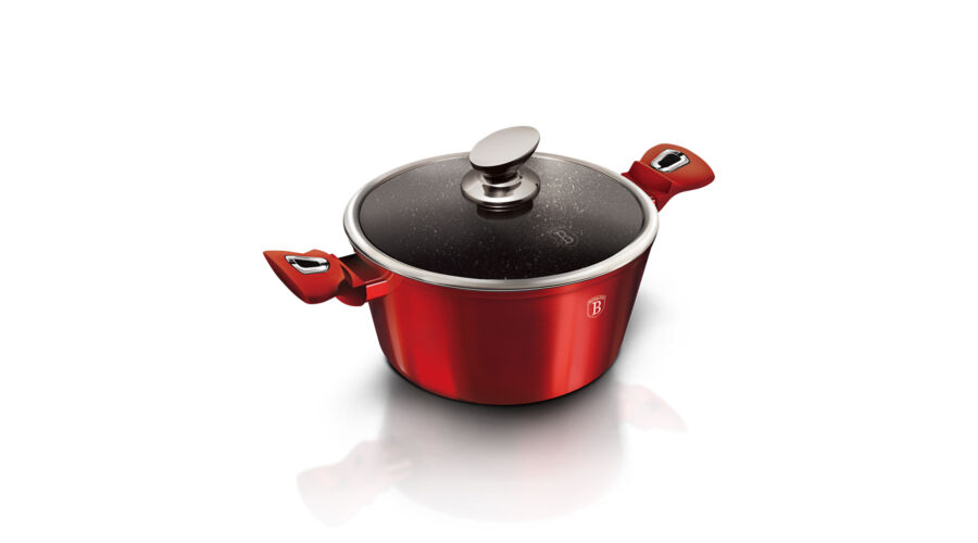 Berlinger Haus Metallic Burgundy Line magas l�bas m�rv�ny bevonattal, fed�vel, 24 cm