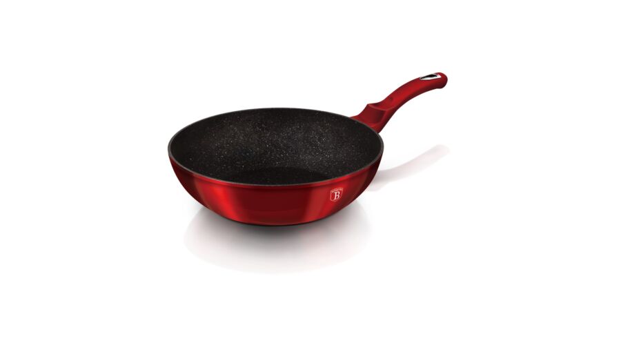 Berlinger Haus Metallic Burgundy Line wok m�rv�ny bevonattal, 28 cm