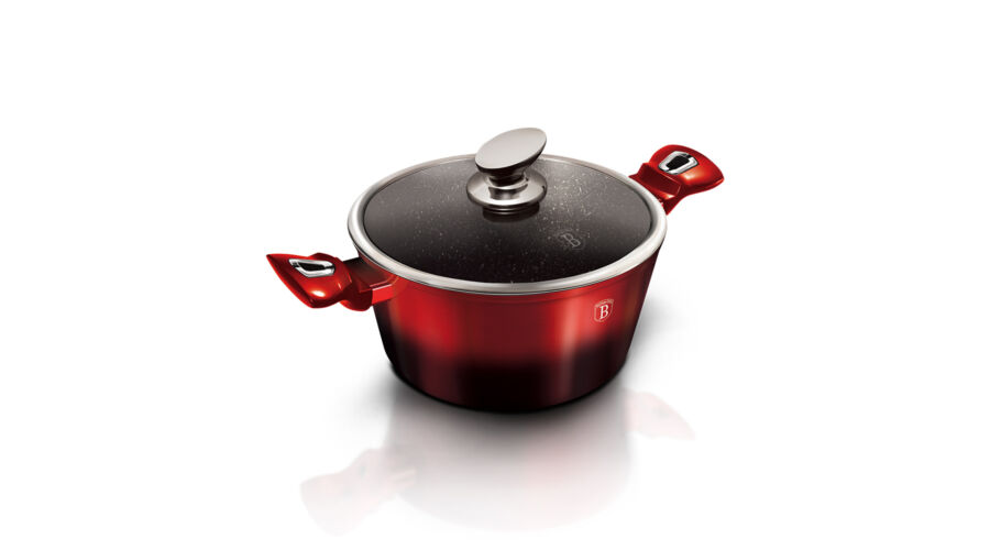 Berlinger Haus Metallic Line Black Burgundy Edition magas l�bas m�rv�ny bevonattal, fed�vel, 24 cm