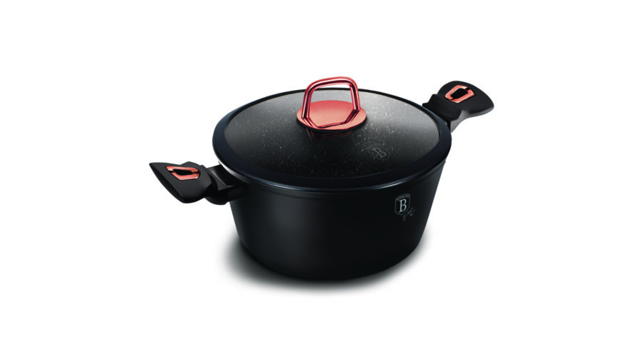 Berlinger Haus Black Rose Collection magas l�bas m�rv�ny bevonattal, fed�vel, 24 cm