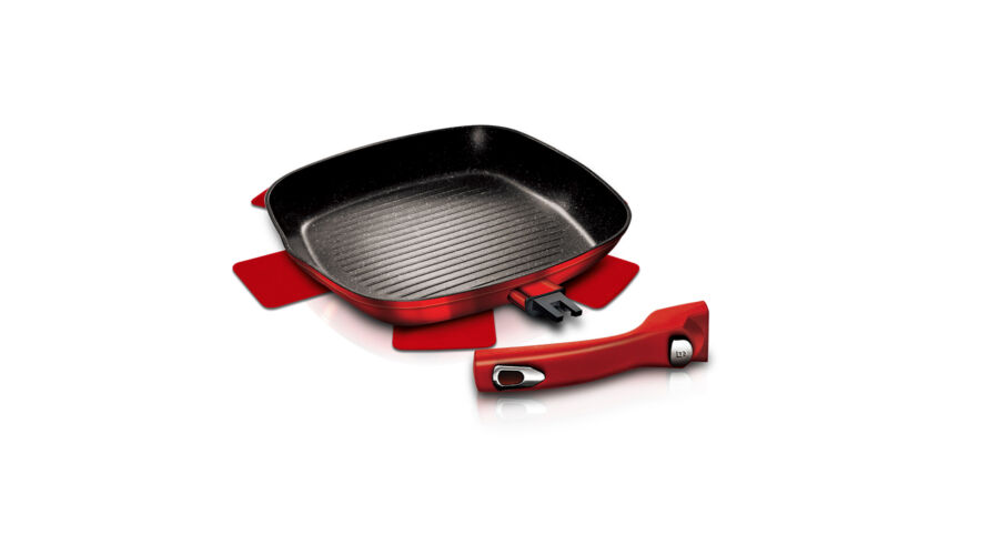 Berlinger Haus Metallic Burgundy Line grill serpeny� m�rv�ny bevonattal, levehet� ny�llel, 28 cm