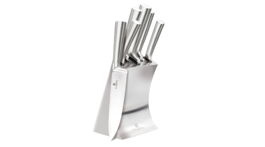 Berlinger Haus 6 r�szes rozsdamentes ac�l k�sk�szlet rozsdamentes �llv�nnyal, rozsdamentes