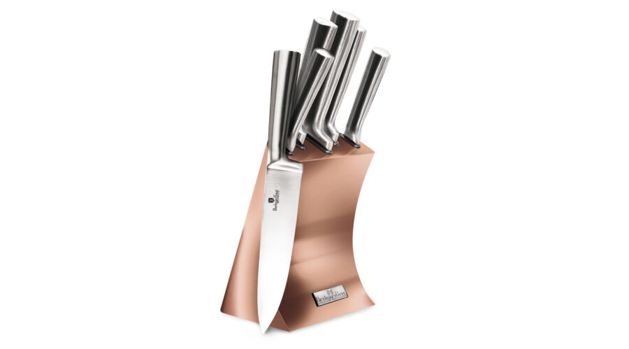 Berlinger Haus Metallic Line 6 r�szes rozsdamentes ac�l k�sk�szlet, met�l �llv�nnyal, rosegold