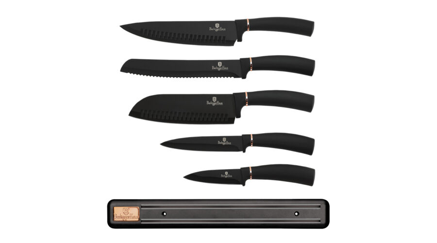 Berlinger Haus Black Rose Collection 6 r�szes k�sk�szlet tapad�smentes bevonattal, m�gneses fali tar