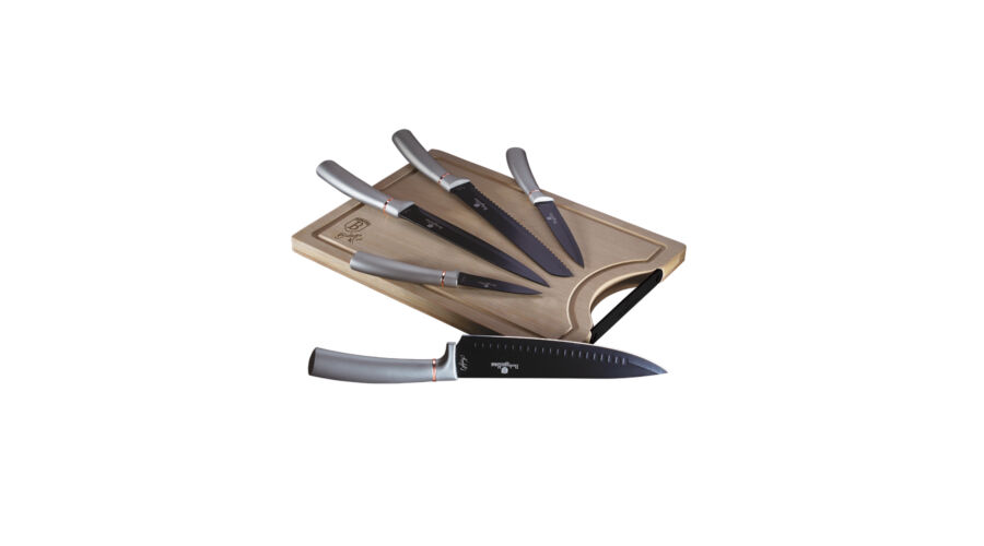 Berlinger Haus Moonlight Collection 6 r�szes k�sk�szlet bambusz v�g�deszk�val