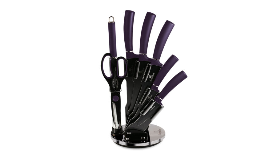 Berlinger Haus Purple Eclipse Collection 8 r�szes k�sk�szlet tit�n bevonattal, �llv�nnyal, lila