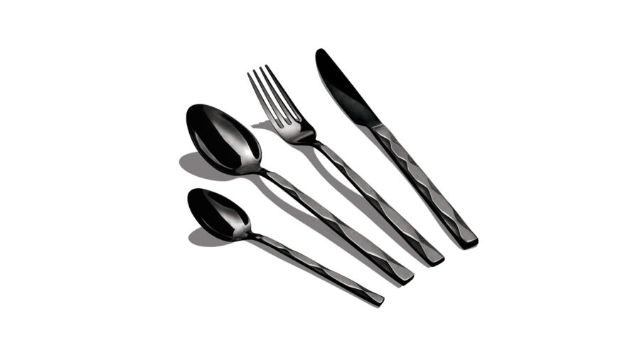 Berlinger Haus 6 szem�lyes rozsdamentes ac�l ev�eszk�z k�szlet,fekete sz�nben,k�l�nleges mint�val,fe