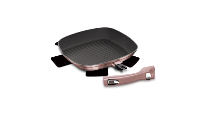 Berlinger Haus I-Rose Collection grill serpeny� tit�n bevonattal, levehet� ny�llel, 28 cm