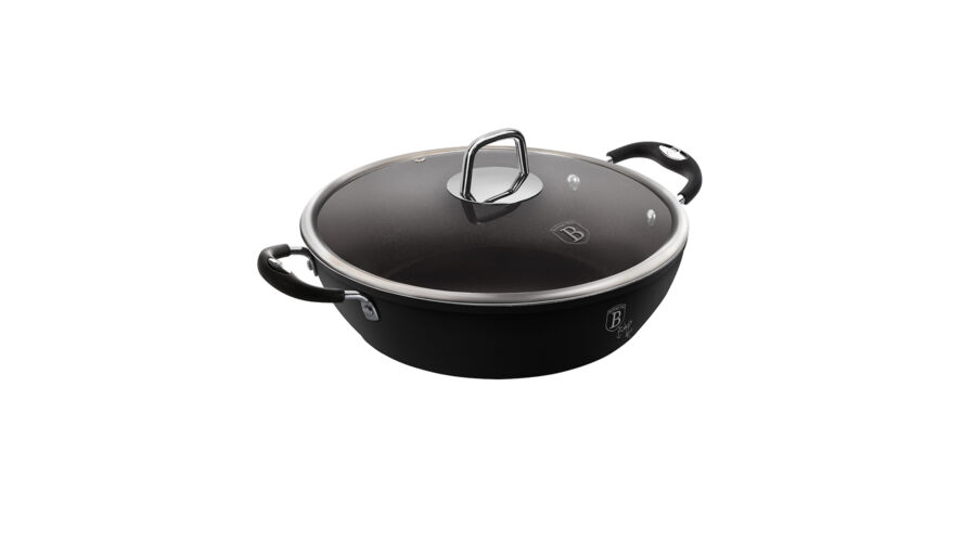 Berlinger Haus Black Professional Line l�bas tit�n bevonattal, szilikon fog�kkal, fed�vel, 28 cm