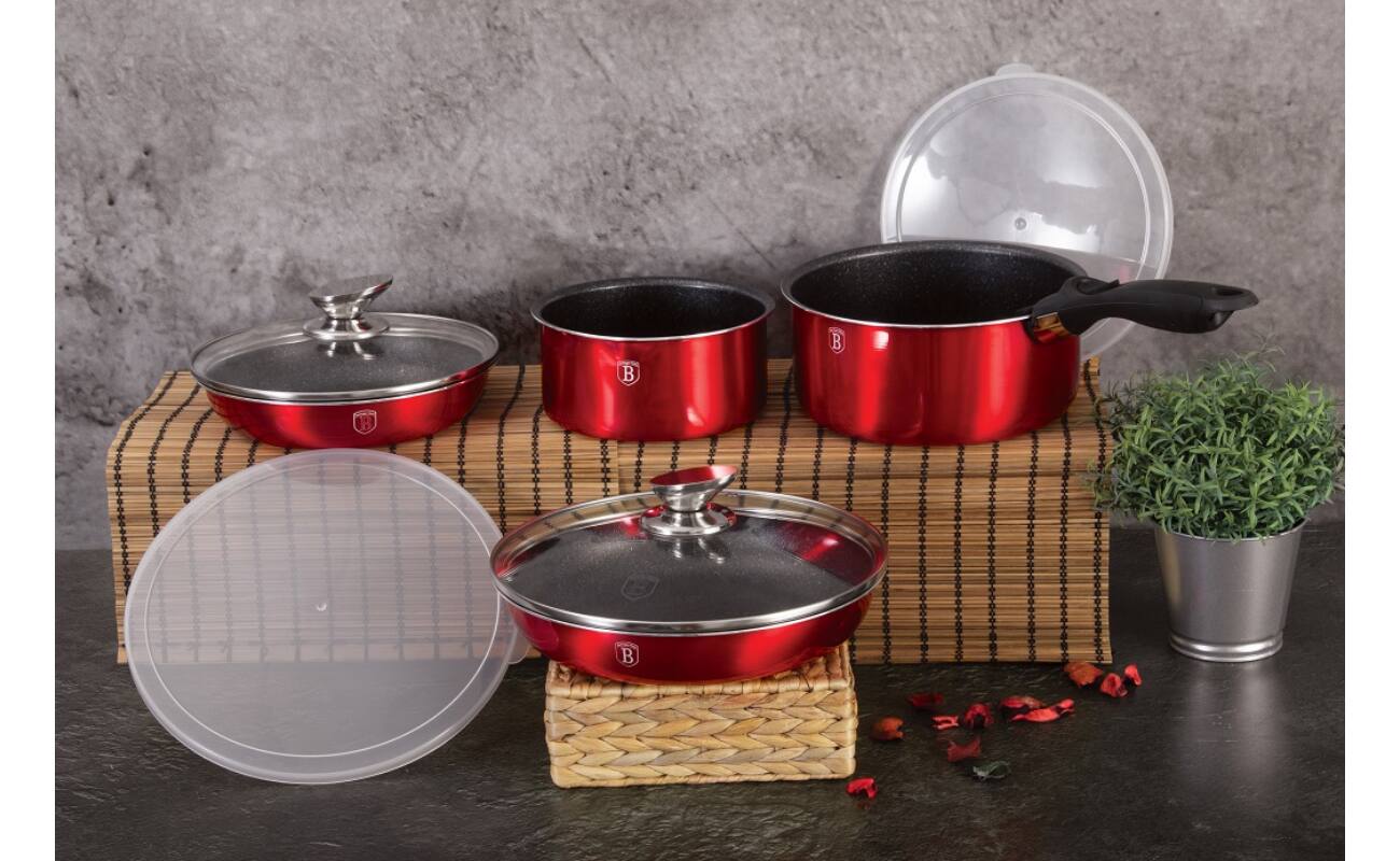 Berlinger Haus Metallic Burgundy Line 9 r�szes ed�nyk�szlet levehet� ny�llel