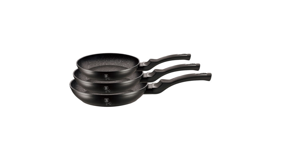 Berlinger Haus Black Silver Collection 3 r�szes serpeny�k�szlet m�rv�ny bevonattal