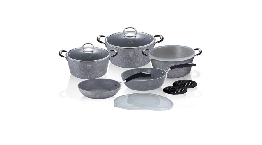 Berlinger Haus Stone Touch Line 13 r�szes ed�nyk�szlet k� hat�s� m�rv�ny bevonattal, szilikon fog�kk