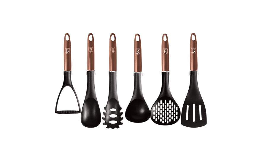 Berlinger Haus Metallic Rosegold Line 7 r�szes nylon konyhai eszk�z k�szlet fali tart�val