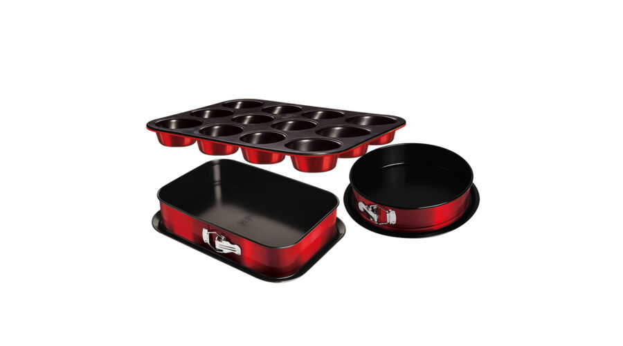 Berlinger Haus Metallic Burgundy Line 3 r�szes tortaforma k�szlet tit�n bevonattal, met�l k�ls� bevo