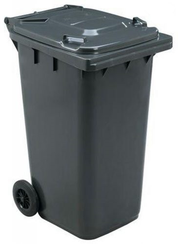 M�anyag kerti hullad�kgy�jt� kerekes 120 Literes sz�rke