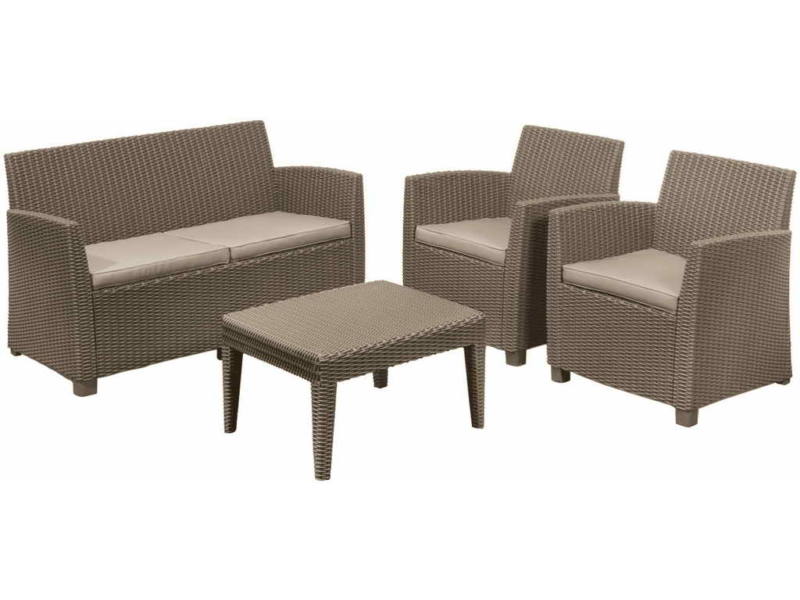 Corona m�anyag kerti b�tor szett k�v�z� asztallal cappuccino - homok