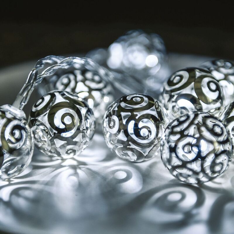 Androm�da f�nyf�z�r, hideg feh�r, �tl�tsz� k�bel, 10 LED, 1 m