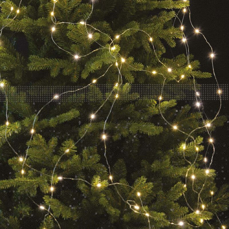 T�nd�rhaj, ez�st k�bel, meleg feh�r, 10 sz�l 20-20 LED-del